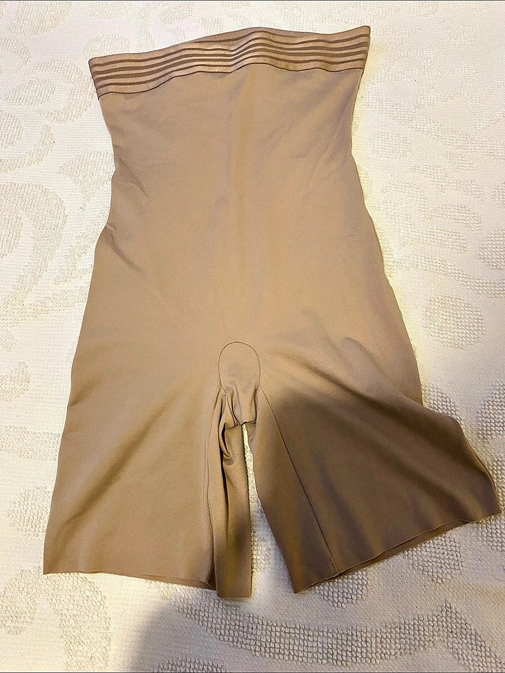 Assets by Sara Blakely High-Waist Mid-Thigh Shaper Brown Large